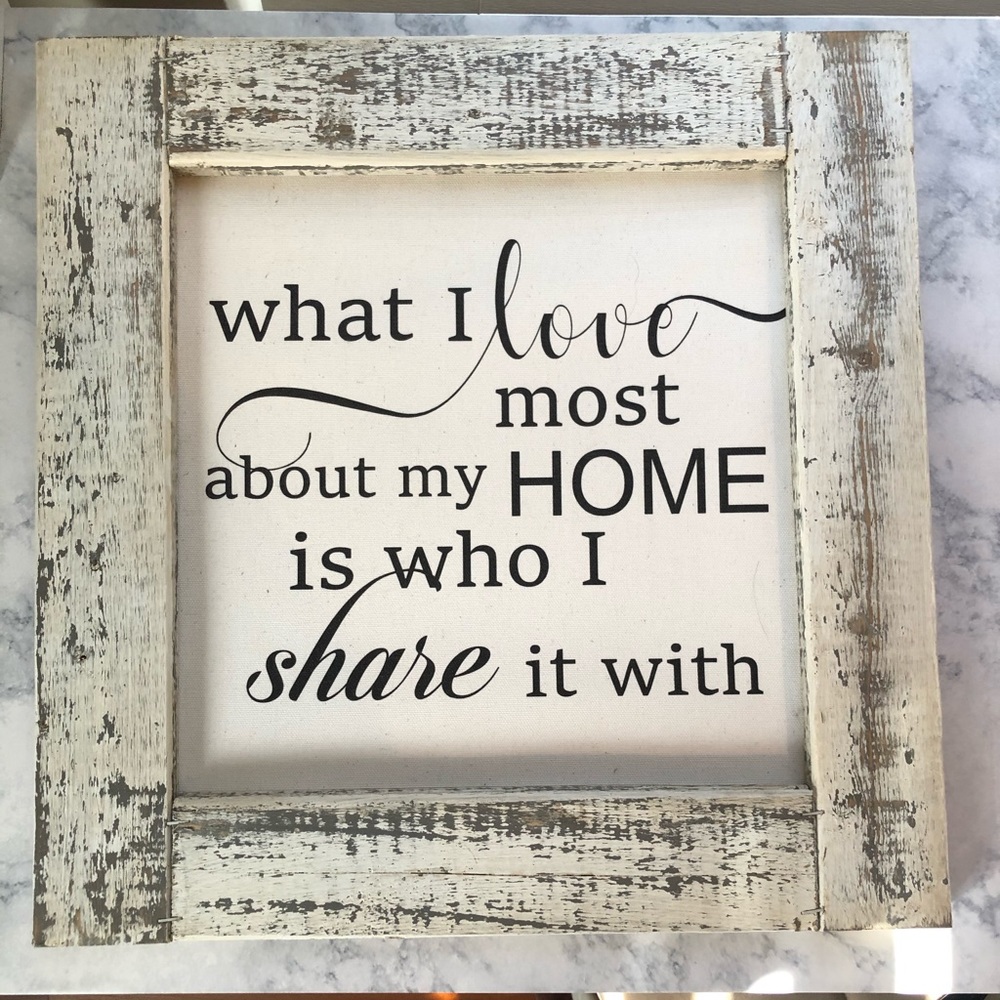 Recycled barn wood frame photo sign